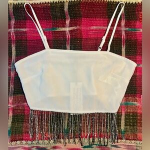 Nwt NASTY GAL Beaded Trim Crop Top
